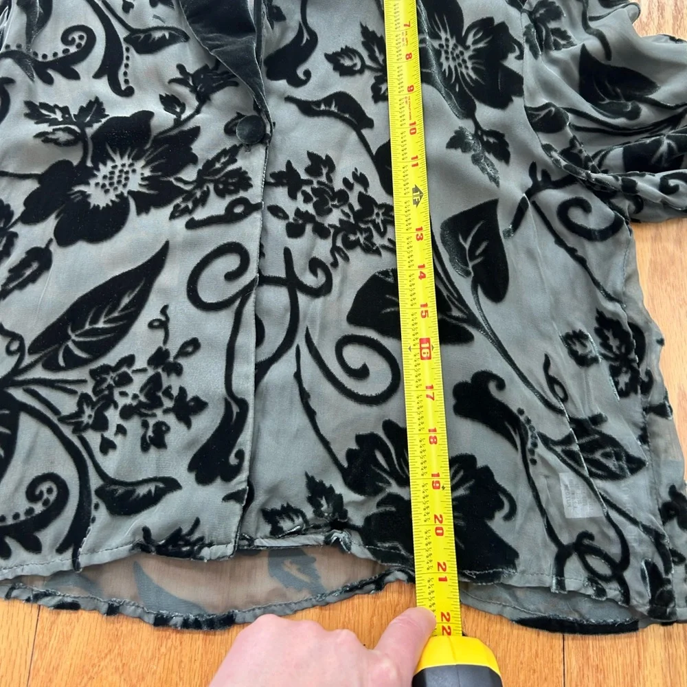 Vintage Carol Anderson 2pc Set Green Velvet Floral Jacket & Maxi Dress Medium‎